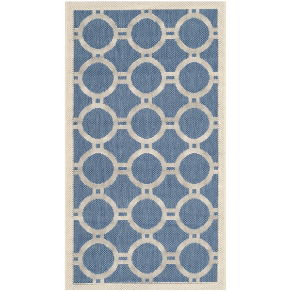 Safavieh Courtyard Blue; Beige Indoor/Outdoor Rug Wayfair